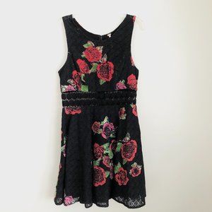 Free People Lace Eyelet Sheer Panel Flowy Dress